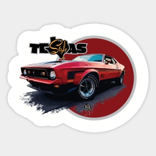 Texas Style Mustang Mach 1 Red Sticker